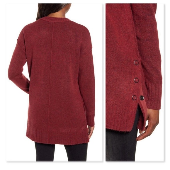 Caslon Burgundy Tunic Sweater Size Small - Picture 2 of 5